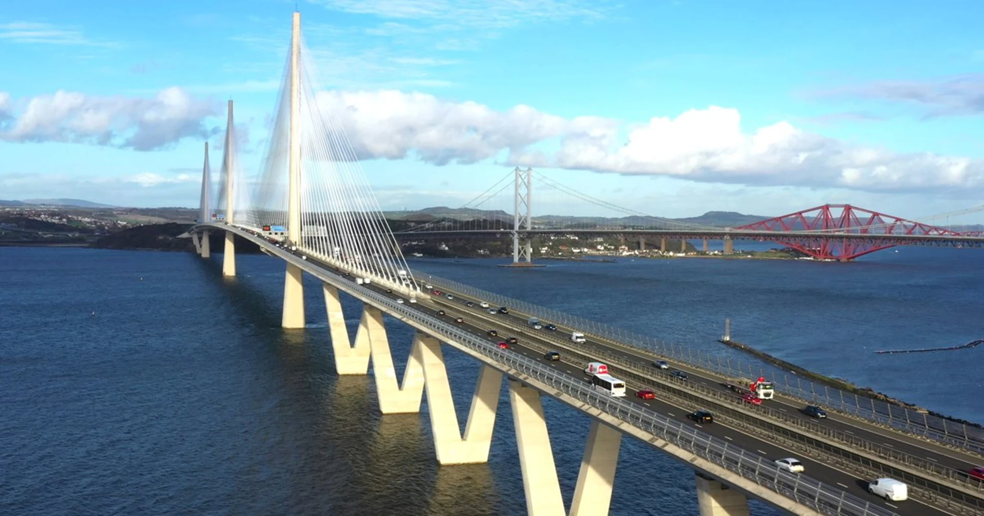 Background image - Queensferry Crossing Wind Shielding Success