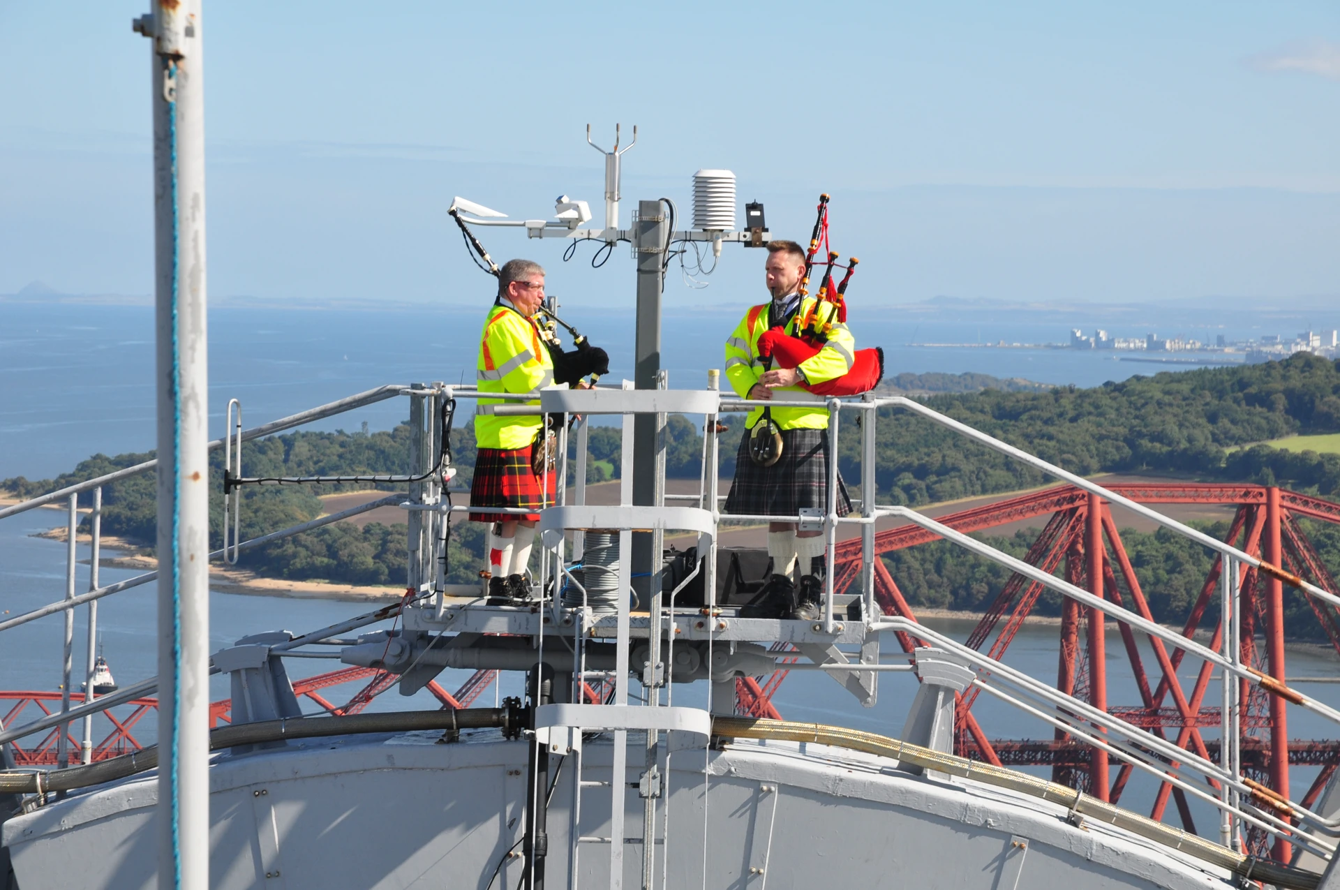 Background image - Forth Road Bridge 60th Anniversary Pipers  | BEAR Scotland