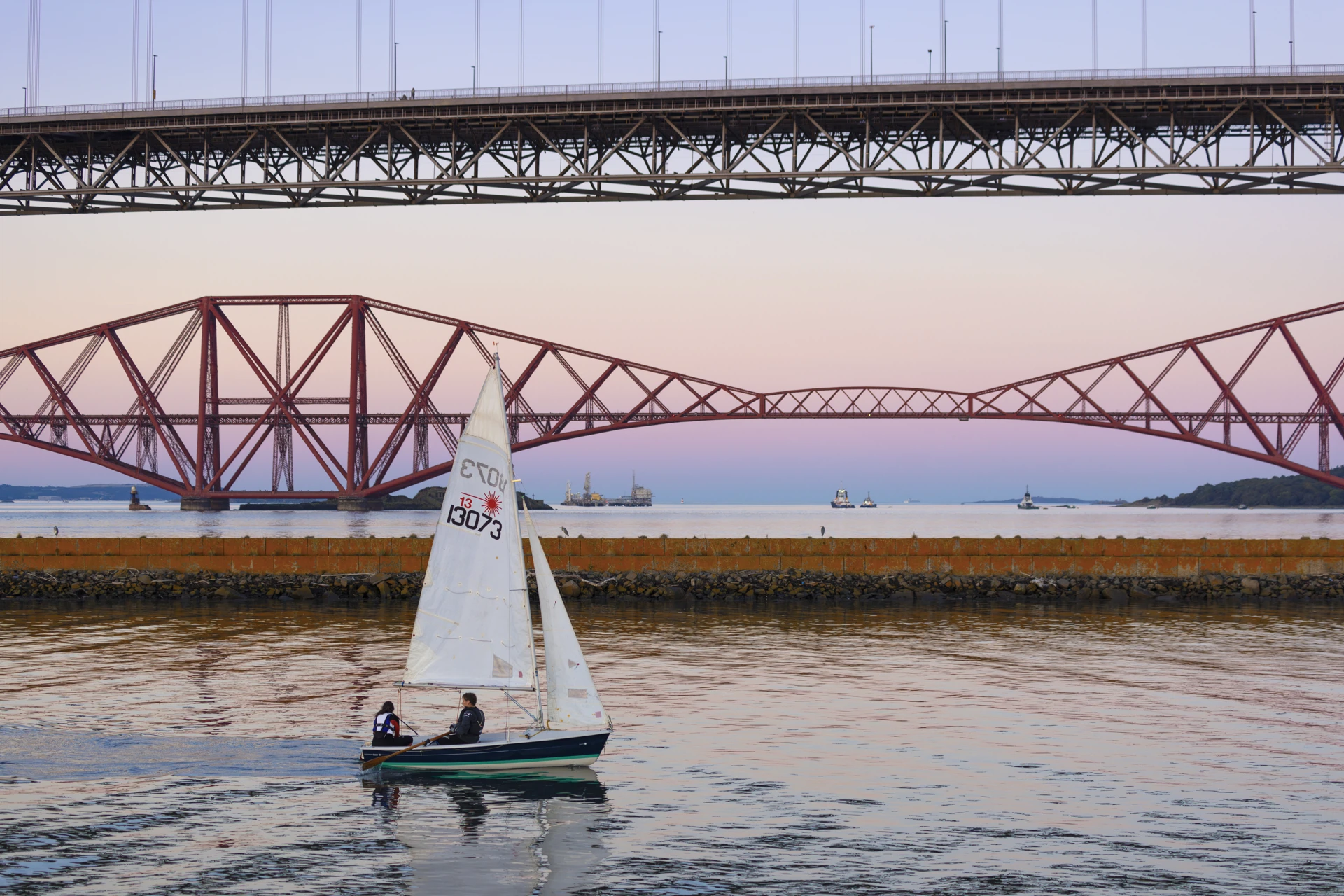 Background image - 220101 A Yacht Coming Into Shore At Port Edgar In South Queensferry