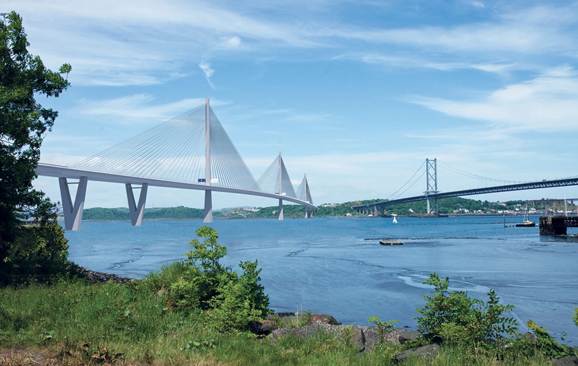 Background image - 1612 Queensferry Crossing Artist Impression