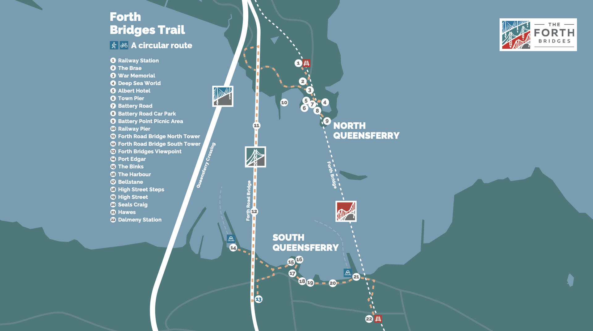 Background image - Forth Bridges Trail Map