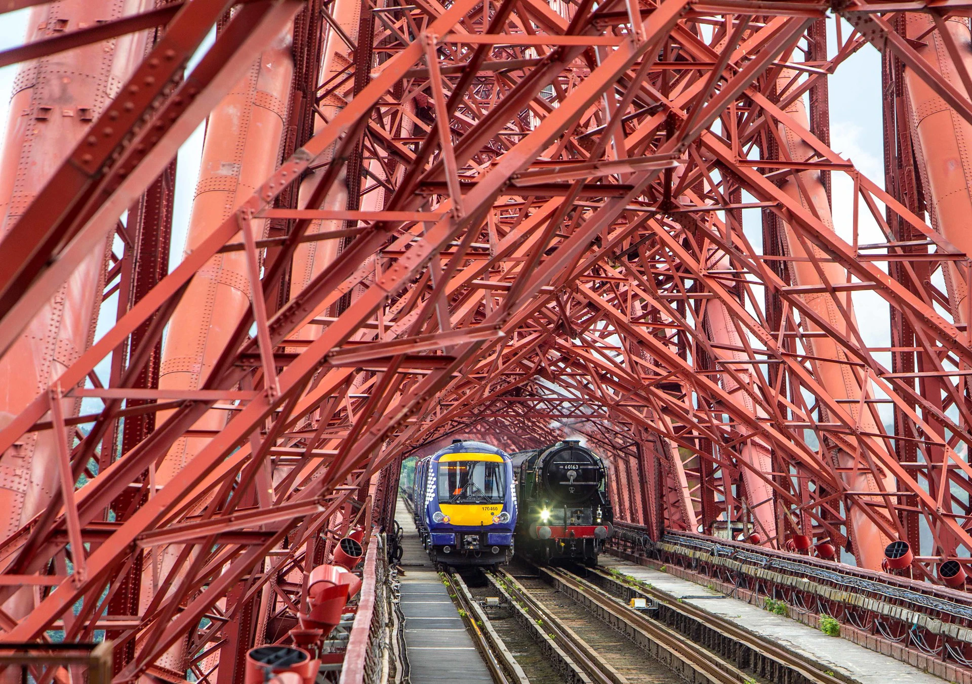 Trains on Forth Rail Bridge