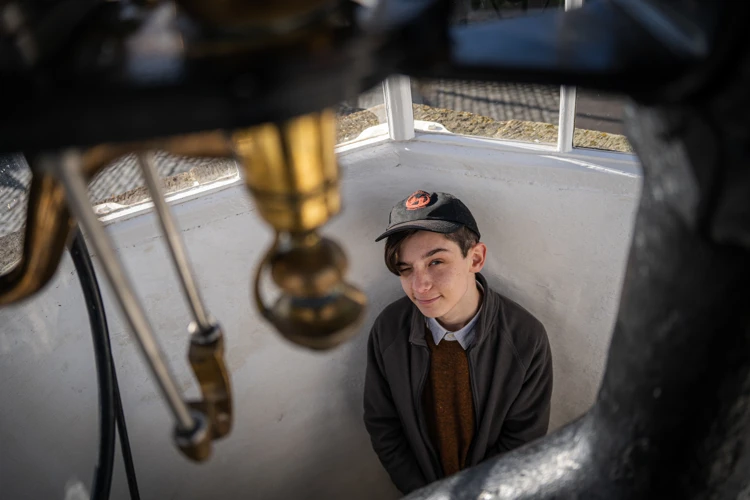 Boy Looking up in North Queensferry Lighthouse