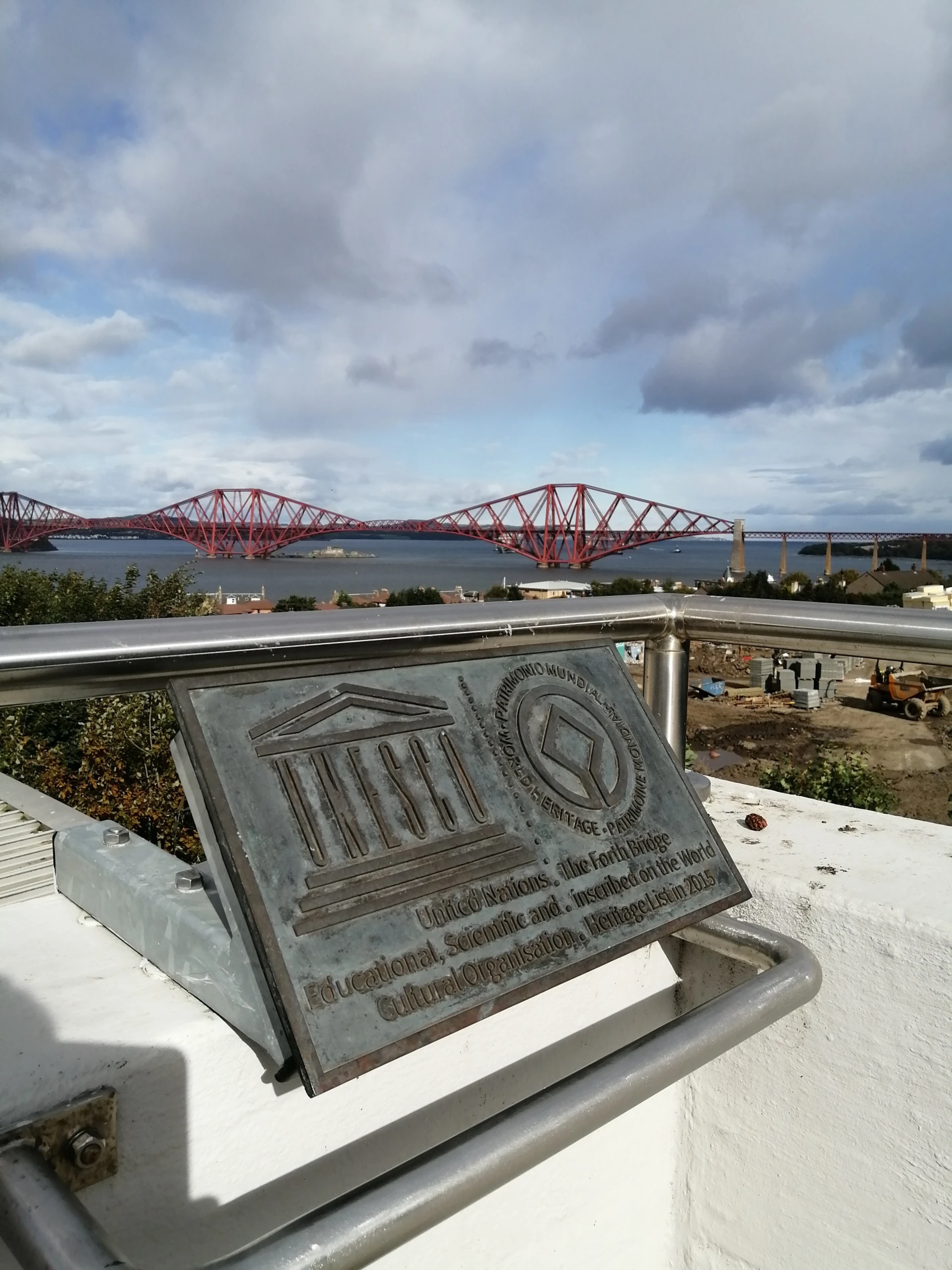 Background image - UNESCO Plaque At Viewpoint With Forth Br In Pic